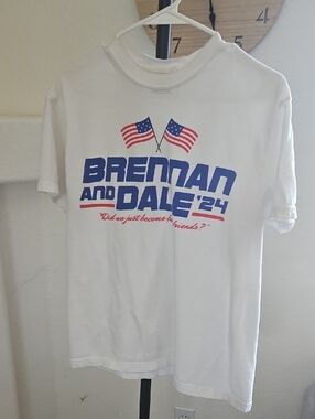 Brennan and Dale '24 White Graphic Tee